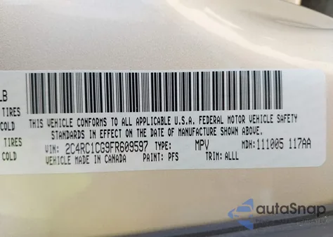 2015 Chrysler Town & Country Touring-L from USA, damaged, VIN 2C4RC1CG9FR609597